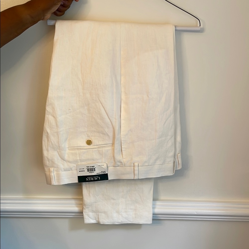 Lauren Ralph Lauren Cream Dress Pants Classic Tailored Fit